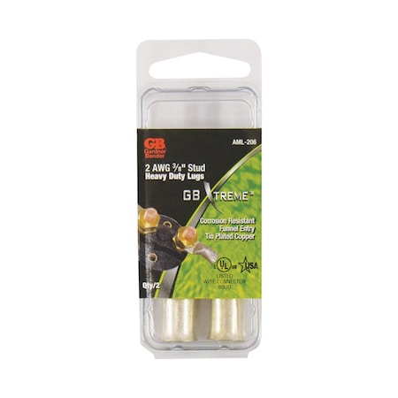 Gardner Bender Gardner Bender Xtreme 2 Ga. Insulated Wire Electrical Lug Silver 2 pk AML-206